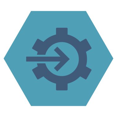 COG Tümleştirme düz vektör simgesi