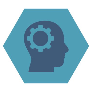 Akıl vites düz vektör piktogram