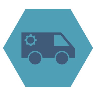 Hizmet araba düz vektör piktogram