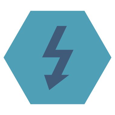 Yüksek gerilim düz vektör piktogram