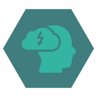 Beyin fırtınası düz vektör simgesi