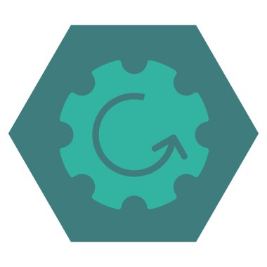 Dişli Rotasyon Düz Vektör Simgesi