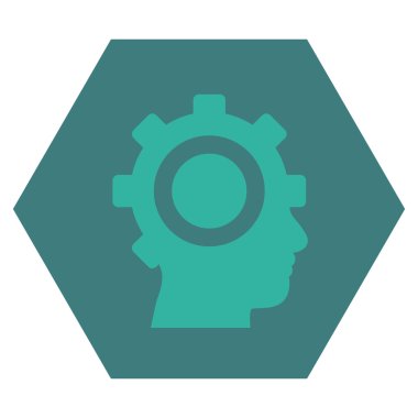 Cyborg Gear Flat Vektör Simgesi