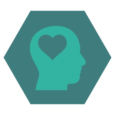 Sevgili baş düz vektör piktogram