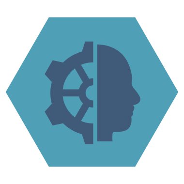 Cyborg Gear Flat Vektör Sembolü