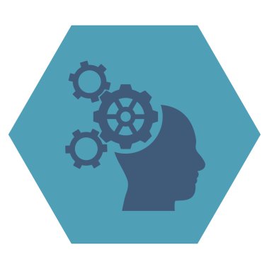 Beyin mekanik düz vektör piktogram