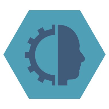 Cyborg Gear Flat Vektör Simgesi