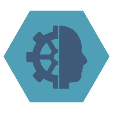 Cyborg Gear Flat Vektör Sembolü