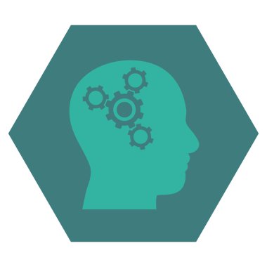 Beyin Mekaniği Düz Vektör Simgesi