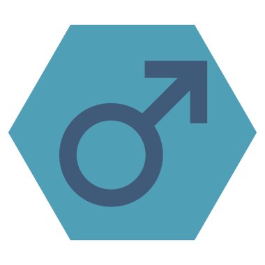 Erkek sembolü düz vektör simgesi