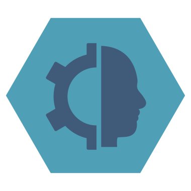 Cyborg Gear Flat Vektör Simgesi