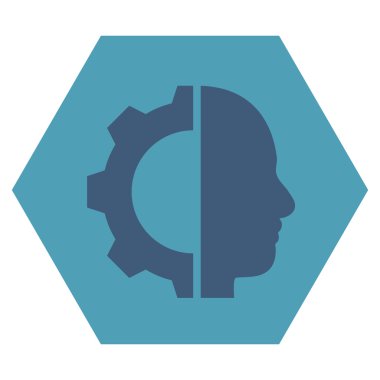 Cyborg Gear Flat Vektör Sembolü