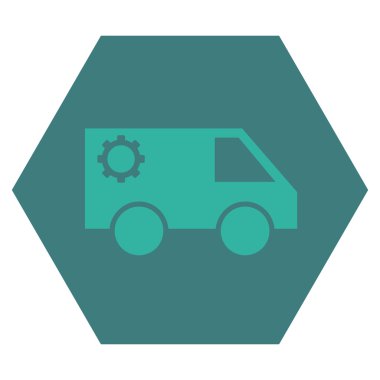 Hizmet araba düz vektör piktogram