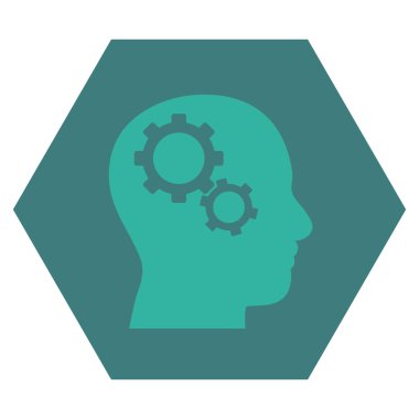 Beyin Dişlileri Düz Vektör Piktogramı