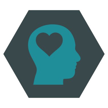 Lover Head Flat Vektör Simgesi