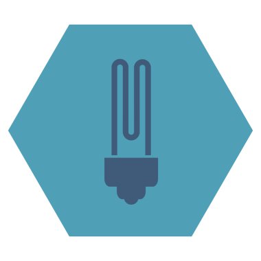 Floresan Ampul Düz Vektör Sembolü