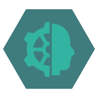 Cyborg vites düz vektör piktogram