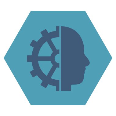 Cyborg Gear Flat Vektör Sembolü