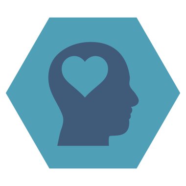 Lover Head Flat Vektör Sembolü