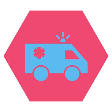 Acil araba düz vektör simgesi