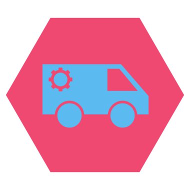 Servis Aracı Düz Vektör Sembolü