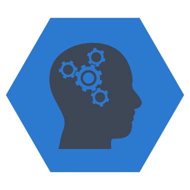 Beyin mekanik düz vektör piktogram