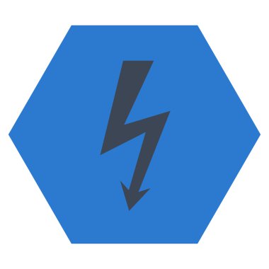 Yüksek gerilim düz vektör piktogram