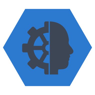 Cyborg Gear Flat Vektör Sembolü