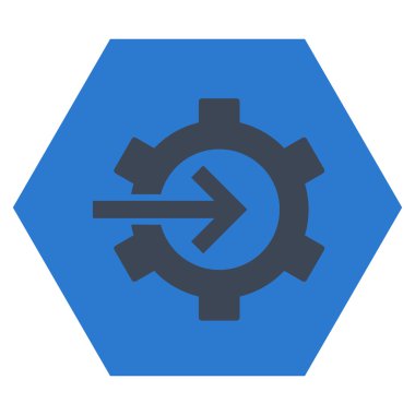 COG Tümleştirme düz vektör simgesi