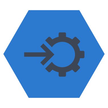 COG Tümleştirme düz vektör simgesi