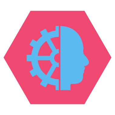 Cyborg vites düz vektör piktogram