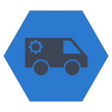 Servis Aracı Düz Vektör Sembolü