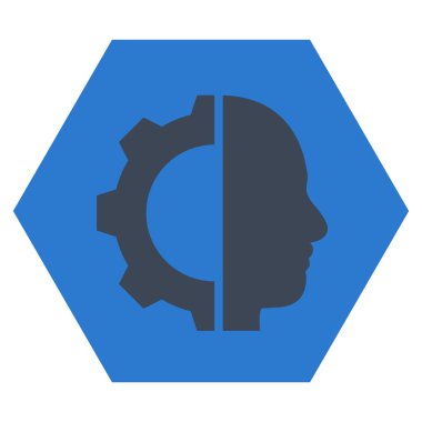 Cyborg vites düz vektör piktogram