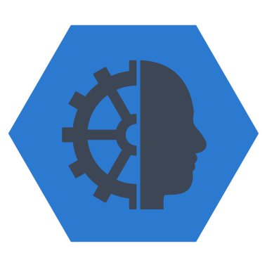 Cyborg Gear Flat Vektör Sembolü