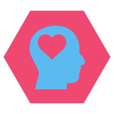 Lover Head Flat Vektör Sembolü