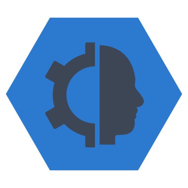 Cyborg Gear Flat Vektör Sembolü