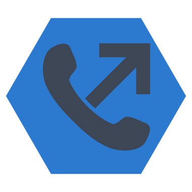 Giden arama düz vektör simgesi