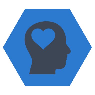 Sevgili baş düz vektör piktogram