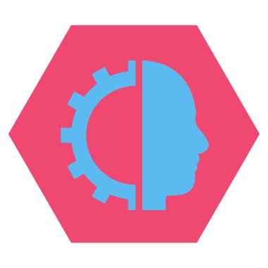 Cyborg Gear Flat Vektör Sembolü