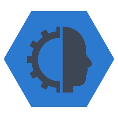 Cyborg Gear Flat Vektör Simgesi