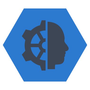 Cyborg Gear Flat Vektör Sembolü