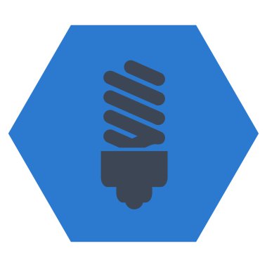 Floresan ampul düz vektör simgesi