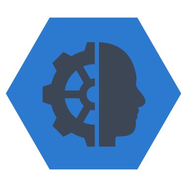 Cyborg vites düz vektör piktogram