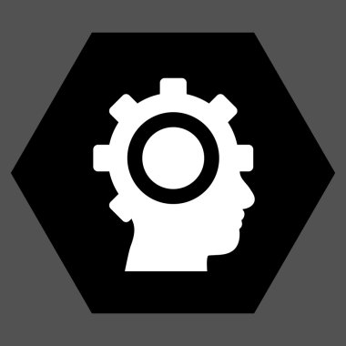 Cyborg Gear Flat Vektör Simgesi