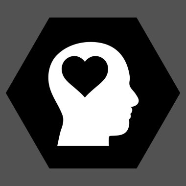 Sevgili baş düz vektör piktogram