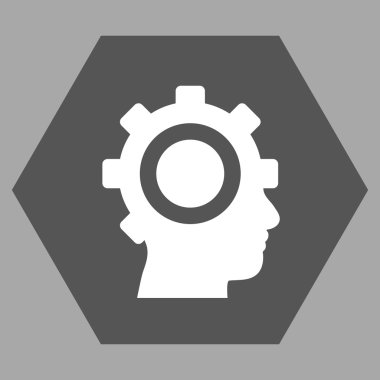 Cyborg Gear Flat Vektör Simgesi