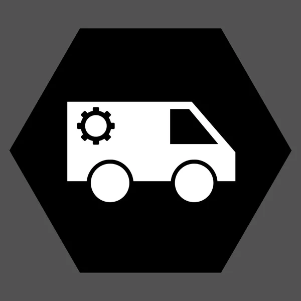 Service Car Flat Vector Icon — Stock Vector