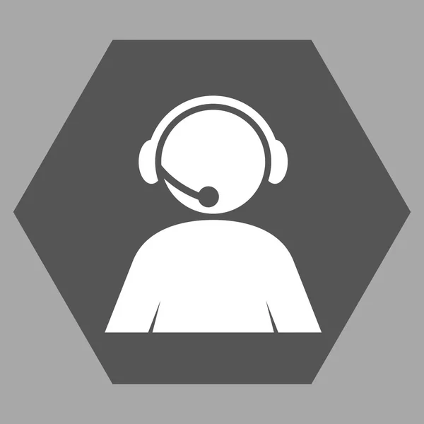 Call Center Operator platte Vector Icon — Stockvector