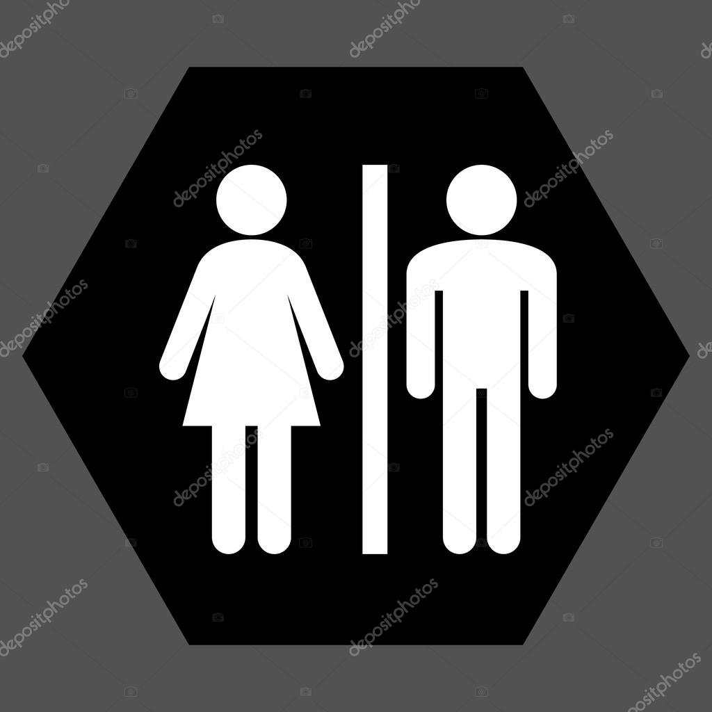 Letrero de baño hombre y mujer imágenes de stock de arte vectorial