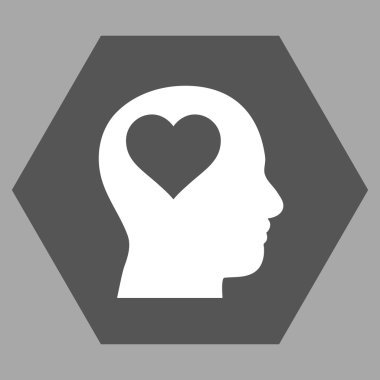 Lover Head Flat Vektör Sembolü